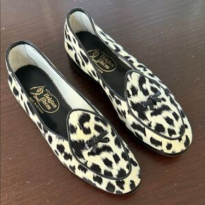 New Belgian shoes Black and White Leopard Print Shoes 6
